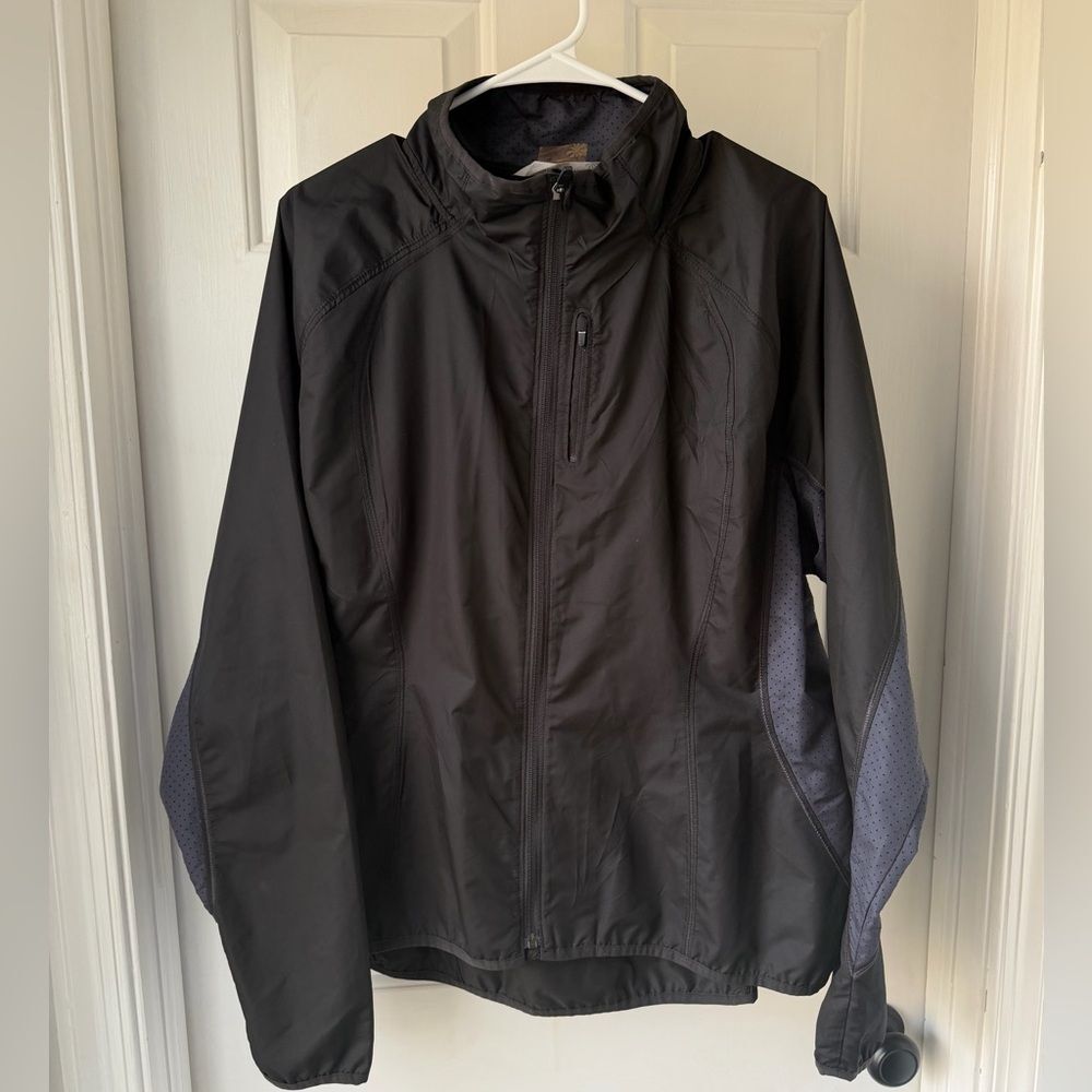 Athleta Black Ventilated Running Windbreaker 1x - Picture 1 of 5
